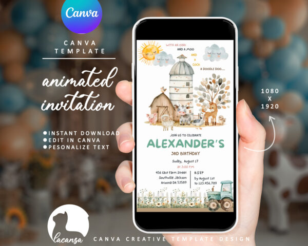 Animated Farm Birthday Invitation Preview1