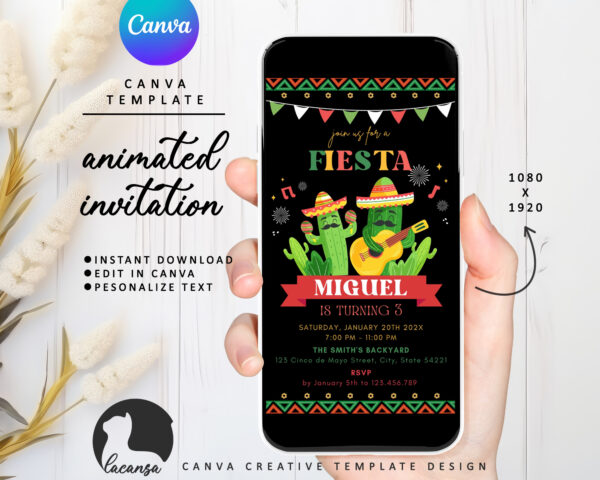 Animated Mexican Birthday Invitation Preview