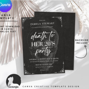 Death to her 20s party invitation preview3