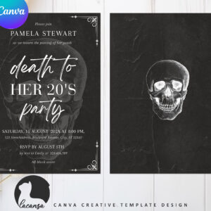 Death to her 20s party invitation preview4