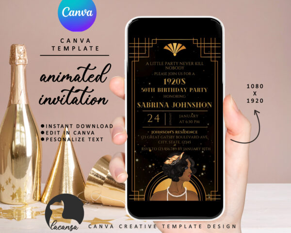 Great gatsby Art deco Invitation preview