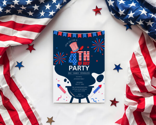 Printable 4thJuly Party Invitation Preview4