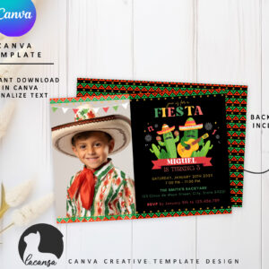 Printable 7x5 mexican fiesta birthday invitation preview1