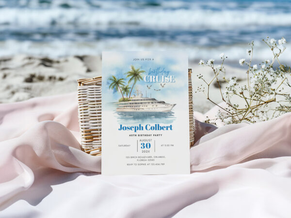 Printable Birthday Cruise Invitation preview