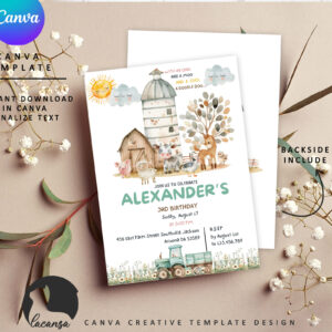 Printable Farm Birthday Invitation Preview2
