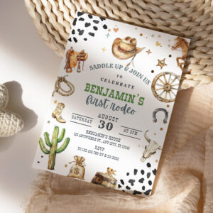Printable First Rodeo Birthday Invitation