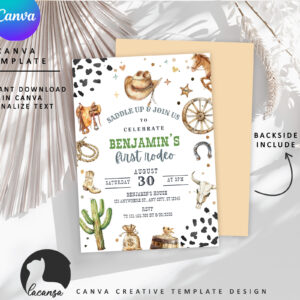 Printable First Rodeo Birthday Invitation Preview2
