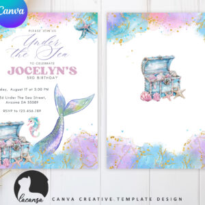 Printable Mermaid Under The Sea Invitation preview3