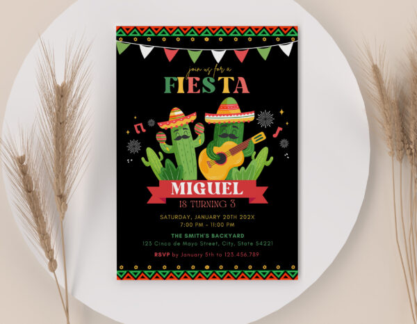 Printable Mexican Birthday Invitation Preview1