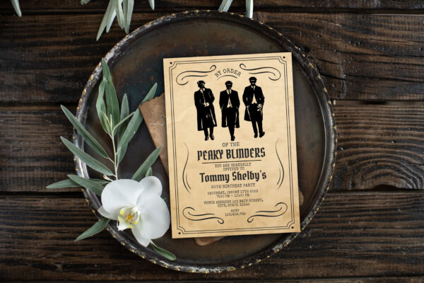 Printable Peaky Blinder Vintage Paper Invitation preview1