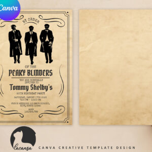 Printable Peaky Blinder Vintage Paper Invitation preview3