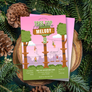 Vertical blank card between fir branches and pine cones on green top view, mockup. Christmas or New Year greeting card template, Holiday winter composition