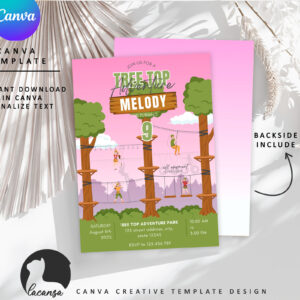 Printable Tree Top Adventure pink preview3