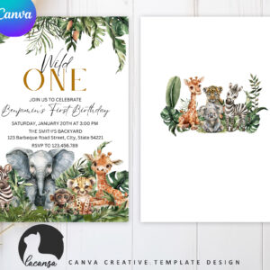 Printable Wild Safari Birthday Invitation Preview3