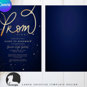 Printable prom blue invitation preview2