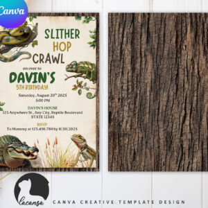 Vintage Reptile Birthday Invitation preview3