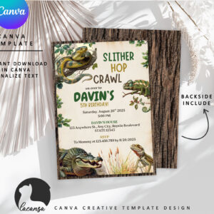 Vintage Reptile Birthday Invitation preview4