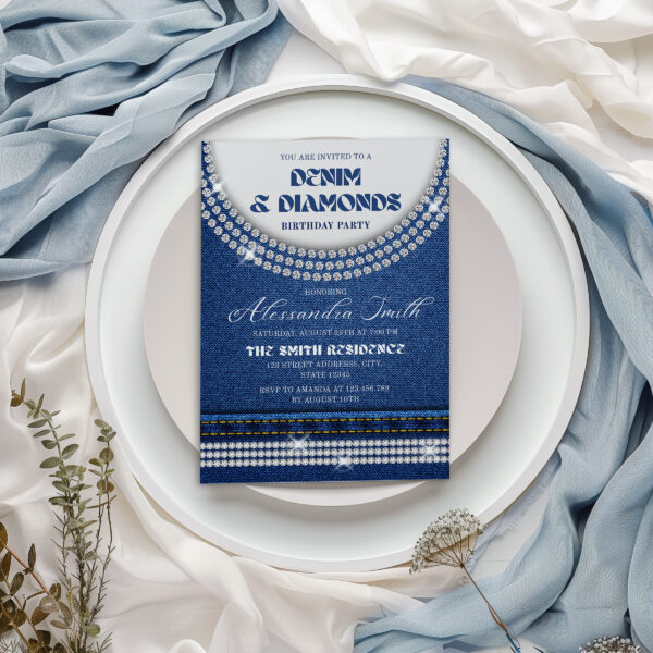 denim diamond invitation preview