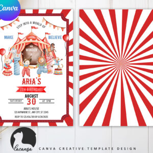 Printable Circus Birthday Invitation Preview3
